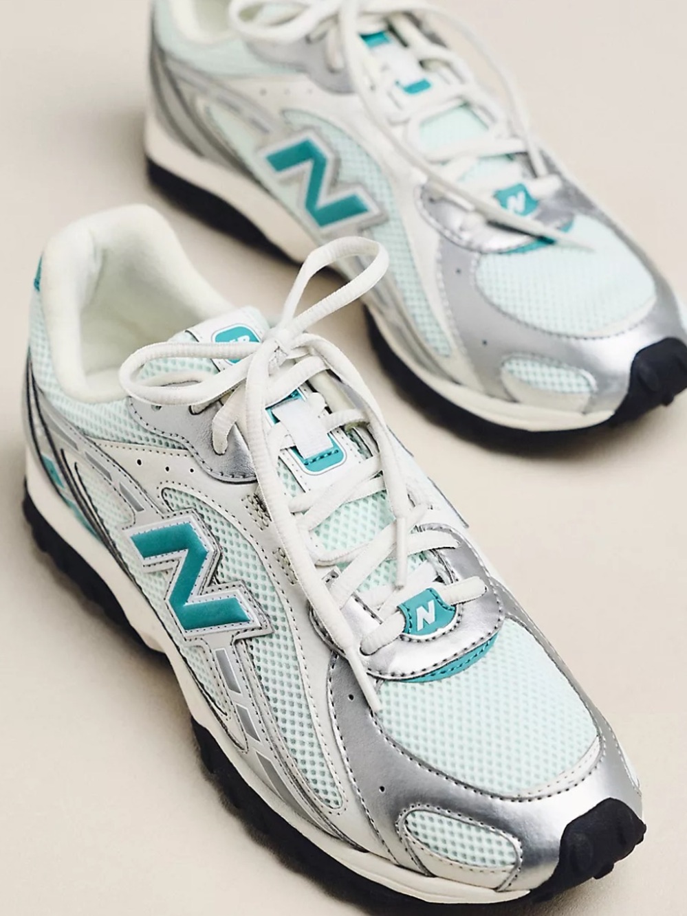 New Balance Women's ice blue and Silver Sneakers - Picture 2 of 2